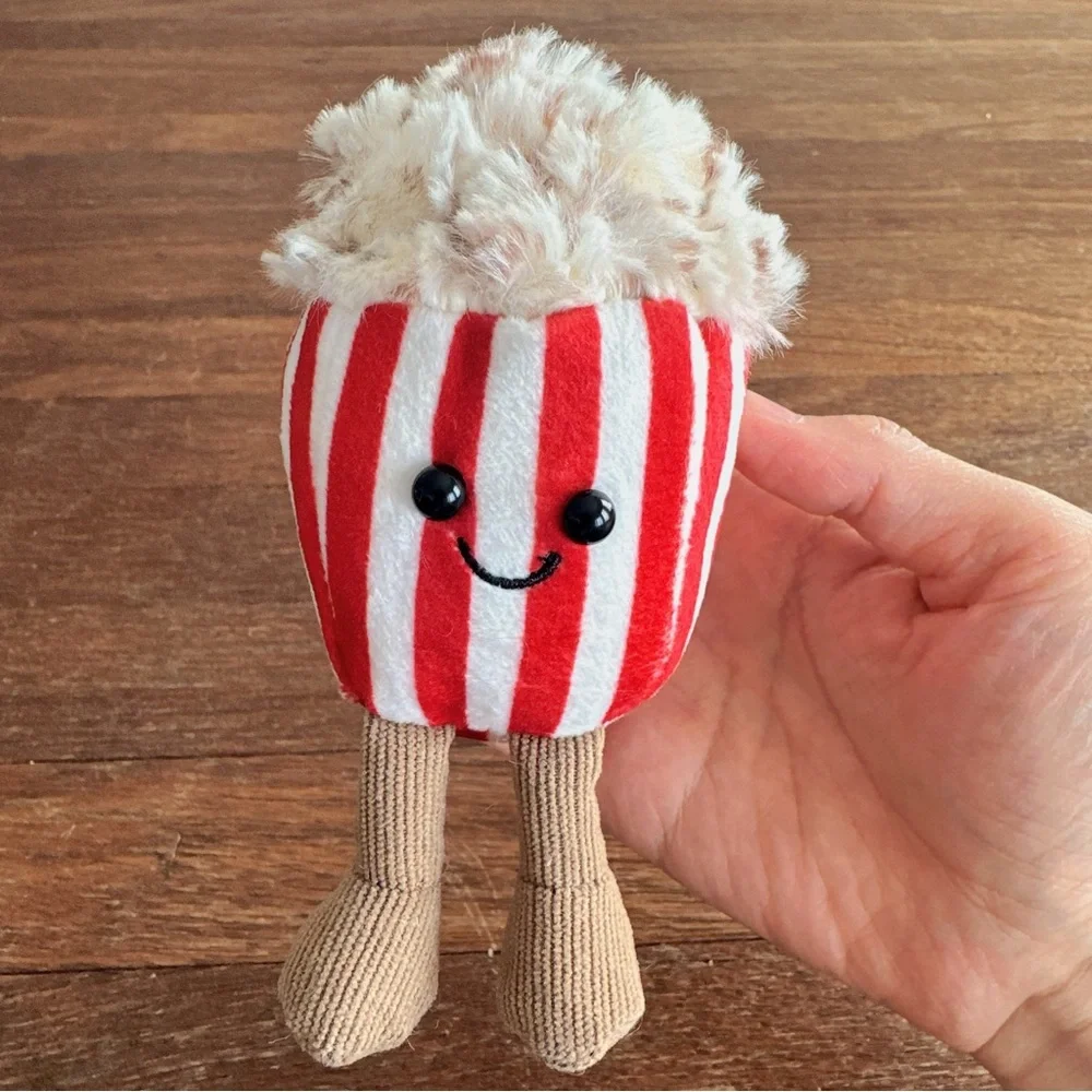 Cute Popcorn Plush Toy Aesthetic Kawaii Soft Stuffed Doll Funny Gift